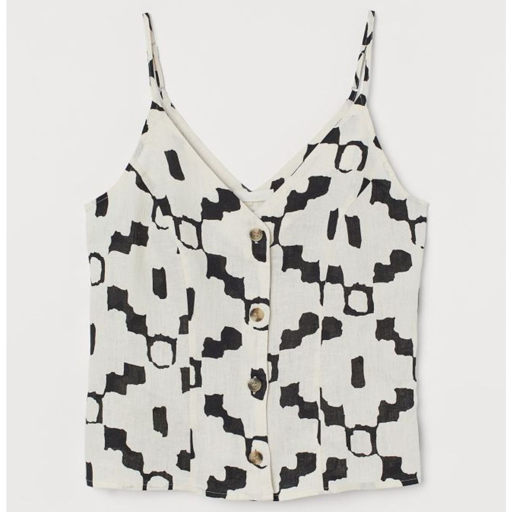 NWT H&M V-Neck Linen Tank Top